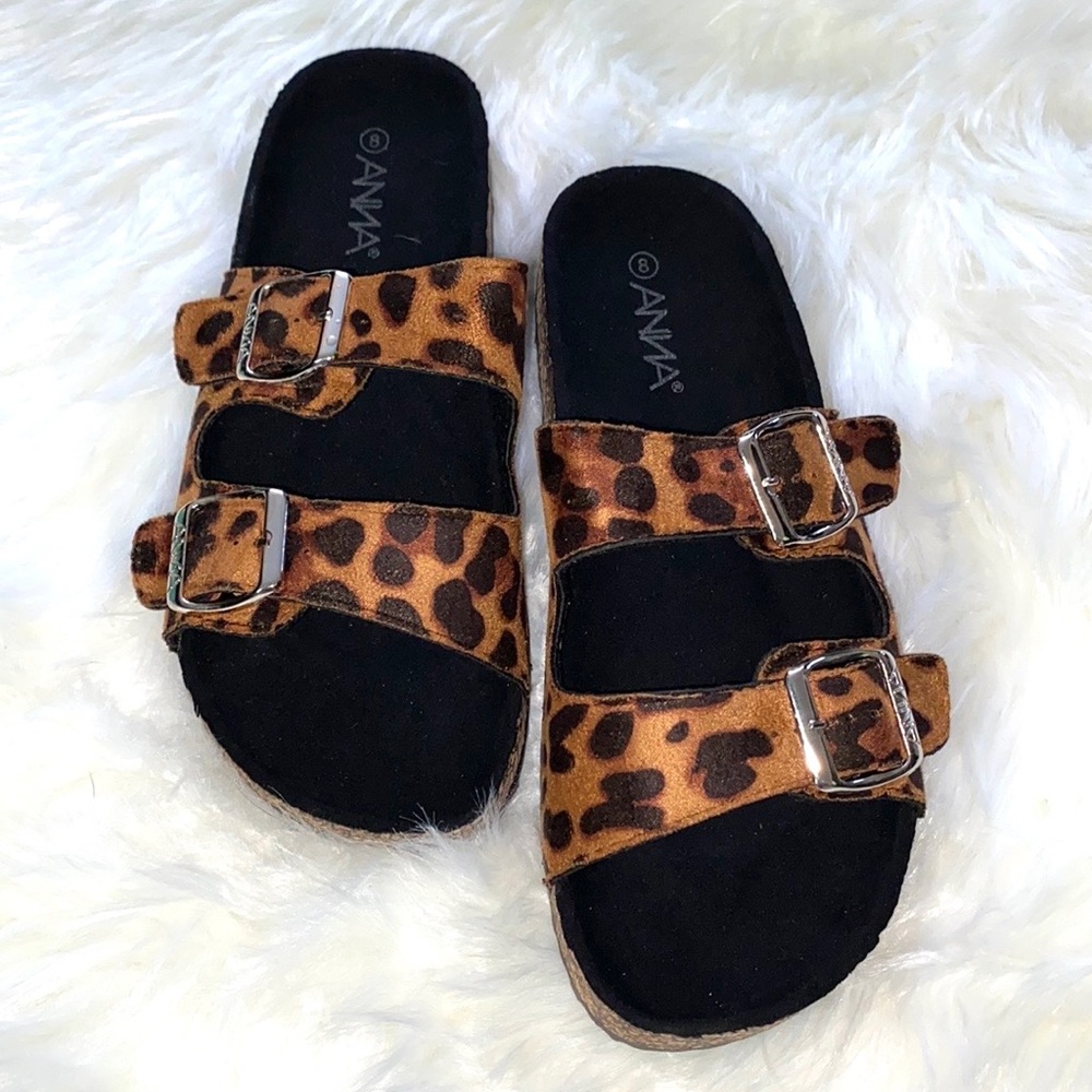 Leopard Print Slip On Sandals - Picture 5 of 6